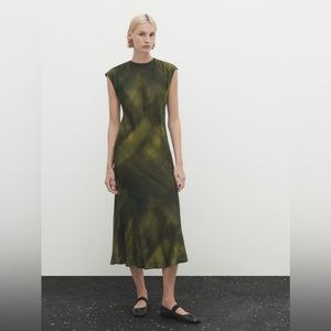 Massimo Dutti Flowing Blend Print Midi Dress